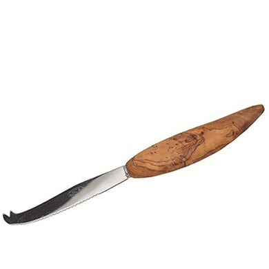 (D) Berard French Olive Wood Cheese Knife, Vintage Hand Made Cooking Utensils