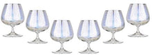 Brandy Stemmed Glasses Set 13.5 Oz 'Rainbow' Crystal Glassware Set of 6