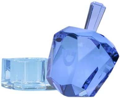 (D) Diamond Solitaire Crystal Dreidel Hanuka Centerpiece Gadget (Blue)