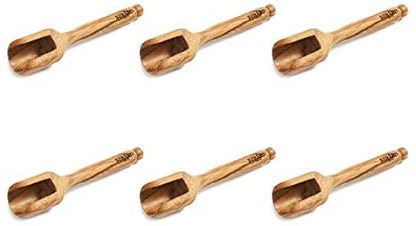 (D) Flour Scoop Mini Wooden Salt Shovel Berard Vintage Hand Made (6 PC)