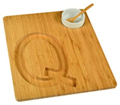 (D) Alphabet Bamboo Cheese Brown Charcuterie Board Wood Platter (Q)
