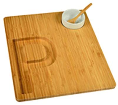 (D) Alphabet Bamboo Cheese Brown Charcuterie Board Wood Platter (P)