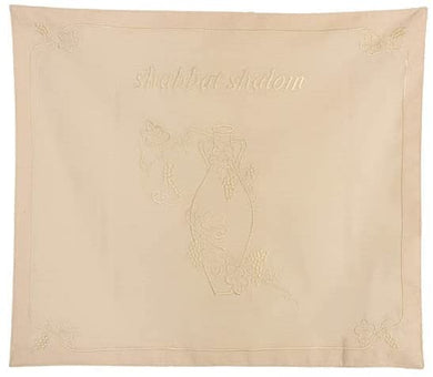 (D) Judaica Challah Cover Rebecca`s Jar Shabbat Shalom 18.2x16'' (Brown)