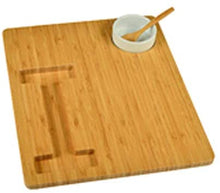 (D) Alphabet Bamboo Cheese Brown Charcuterie Board Wood Platter (I)