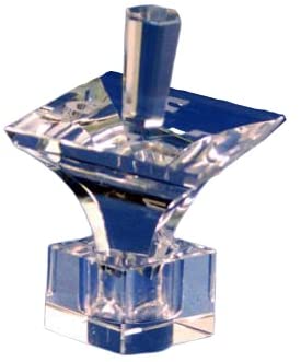 (D) Judaica Optic Crystal Dreidel Modern Hannukah Parties Decor