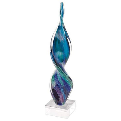(D) Handcrafted Murano Art Glass Firestorm Corkscrew Centerpiece H18