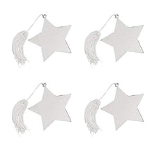 (D) Holiday Ornament, 4-pc Silver Christmas Tree Decoration with Cutouts (Star)