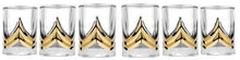 Gold Plated Shot Glasses Set 6-pc Vodka Glasses 'Triumph' 2 Oz