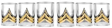 Gold Plated Shot Glasses Set 6-pc Vodka Glasses 'Triumph' 2 Oz