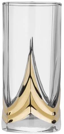 Highball Water Juice Glasses 10 Oz, Modern Clear Glassware Set of 6