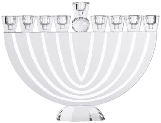 (D) Judaica Magnificent Crystal Menorah for Oil and Candles 14.6"x 9.8"