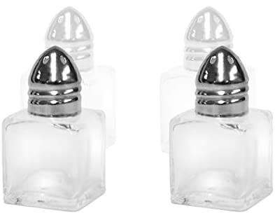 Salt and Pepper Shakers Glass, Modern Style Kitchen Utensil 1.2 Oz (12 Pc)