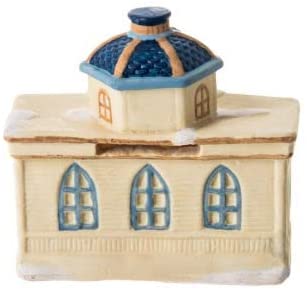 (D) Judaica Ceramic Tzedakah Box Synagogue Piggy Bank 4.5 inch