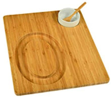 (D) Alphabet Bamboo Cheese Brown Charcuterie Board Wood Platter (O)