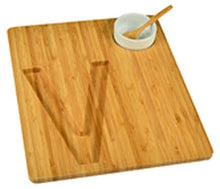 (D) Alphabet Bamboo Cheese Brown Charcuterie Board Wood Platter (V)