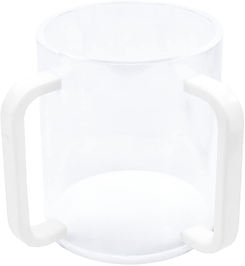 (D) Judaica Acrylic Wash Cup with 2 Handles (White Handles)