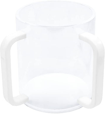 (D) Judaica Acrylic Wash Cup with 2 Handles (White Base and Handles)