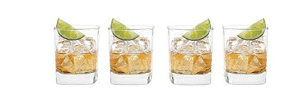 SET of 4pc Luminarc 'Schubert' 11oz Crystal-Clear Rocks Glasses, Whiskey Goblets