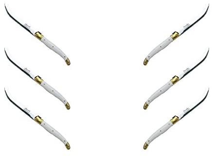 (D) Cheese Knife Laguiole French Hand Made Vintage with Ivory Handle (6 PC)