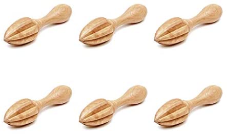 (D) Lemon Squeezer Juicer for Citrus Wooden Lemon Press Vintage French (6 PC)