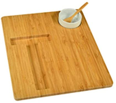 (D) Alphabet Bamboo Cheese Brown Charcuterie Board Wood Platter (T)