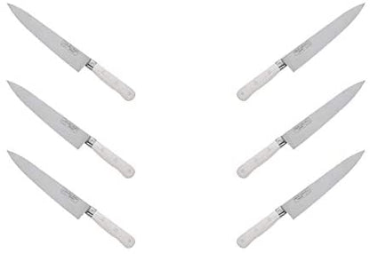 (D) Chef Knife Laguiole French Hand Made Pradel 1920, Vintage (6 PC, White)