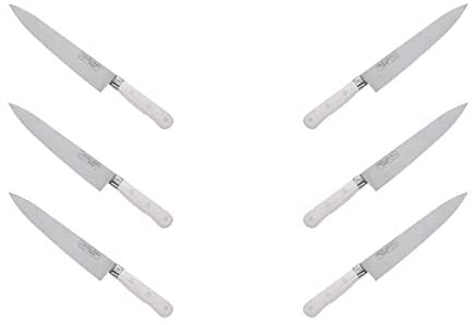 (D) Chef Knife Laguiole French Hand Made Pradel 1920, Vintage (6 PC, White)