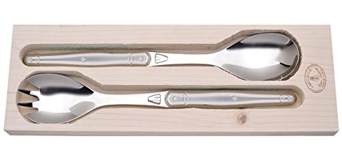 (D) Laguiole Flatware French Stainless Steel Hand Made Salad Servers, Vintage