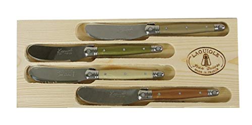 (D) Languiole Flatware, French Hand Made 4 Spreaders in Box Vintage (Mineral)