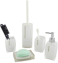 (D) Bathroom Set with Soap Dispenser Toothbrush Holder 7pc (White)