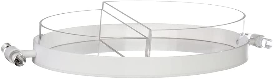 (D) Judaica Lucite Oval 2-Piece Dish Clear For Salads, Bakery, Snacks