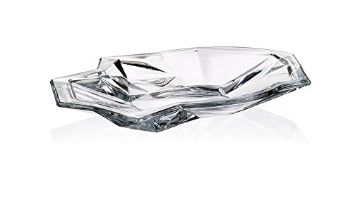 Vintage handmade lead-free crystal candy bowl with elegant silhouette, made in the Czech Republic