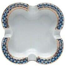(D) Royalty Porcelain Russian Saint Petersburg Lomonosov Cobalt Net Blue Ash Tray