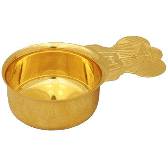 (D) Religious Gifts Gold Plated Zion Cup, Short Handle