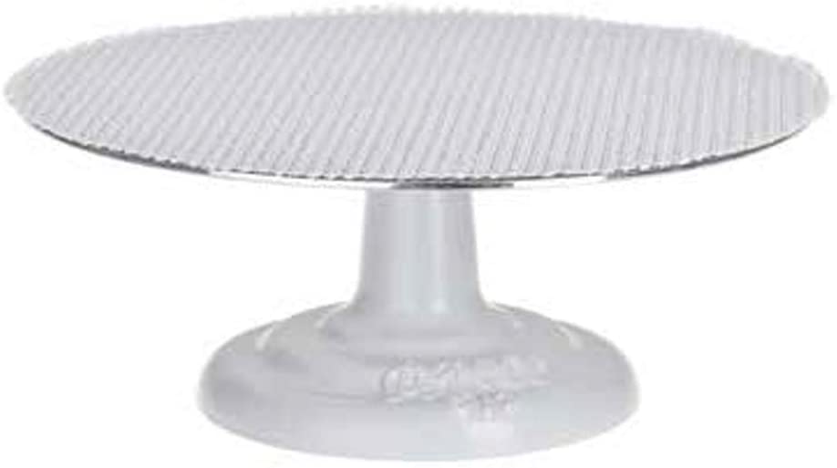Ateco 612 Revolving White Round Cake Stand 12'' Platter for Desserts (2 PC)