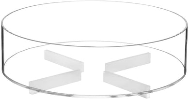 (D) Judaica Lucite Round Matzah Plate Acrylic Holder For Pesach