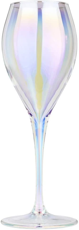 Wine Glass Tulip Shaped Glasses Goblets ' Lilac' 6-pc Hand Blow