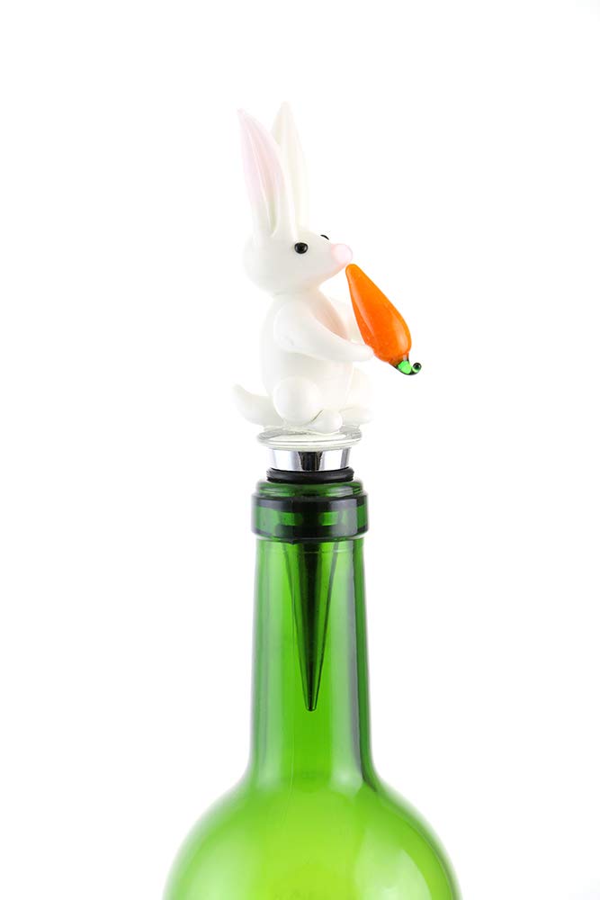 (D) Wine Bottle Stopper, White Rabbit, Bar Counter Decoration
