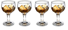 SET of 4pc Luminarc Cheerful 7 Oz Crystal-Clear Burgundy Goblets, Wine Glasses