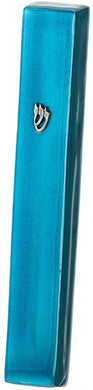 (D) Judaica Mezuzah Large Enamel 5.85'' for Door from Israel (Light Blue)