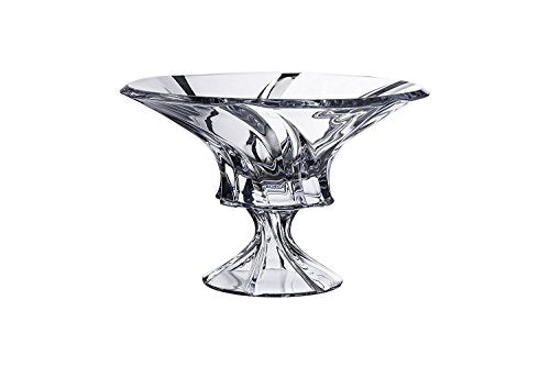 Decorative Crystal Fruit Bowl "Oklahoma" 12-in, Clear Elegant Centerpiece Bud