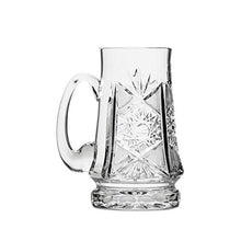 Neman Glassworks, 16-Oz Hand Made Vintage Russian Crystal Vintage Beer Mug, Old-fashioned Glassware