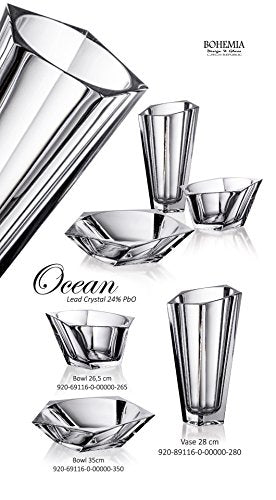 Decorative Crystal Flower Vase "Ocean" 11-in, Clear Elegant Centerpiece Bud