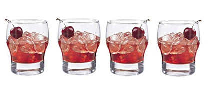 SET of 4-pc Luminarc 'Boston' 14 Oz Crystal-Clear Rock Goblets Scotch Glasses