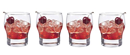 SET of 4-pc Luminarc 'Boston' 14 Oz Crystal-Clear Rock Goblets Scotch Glasses
