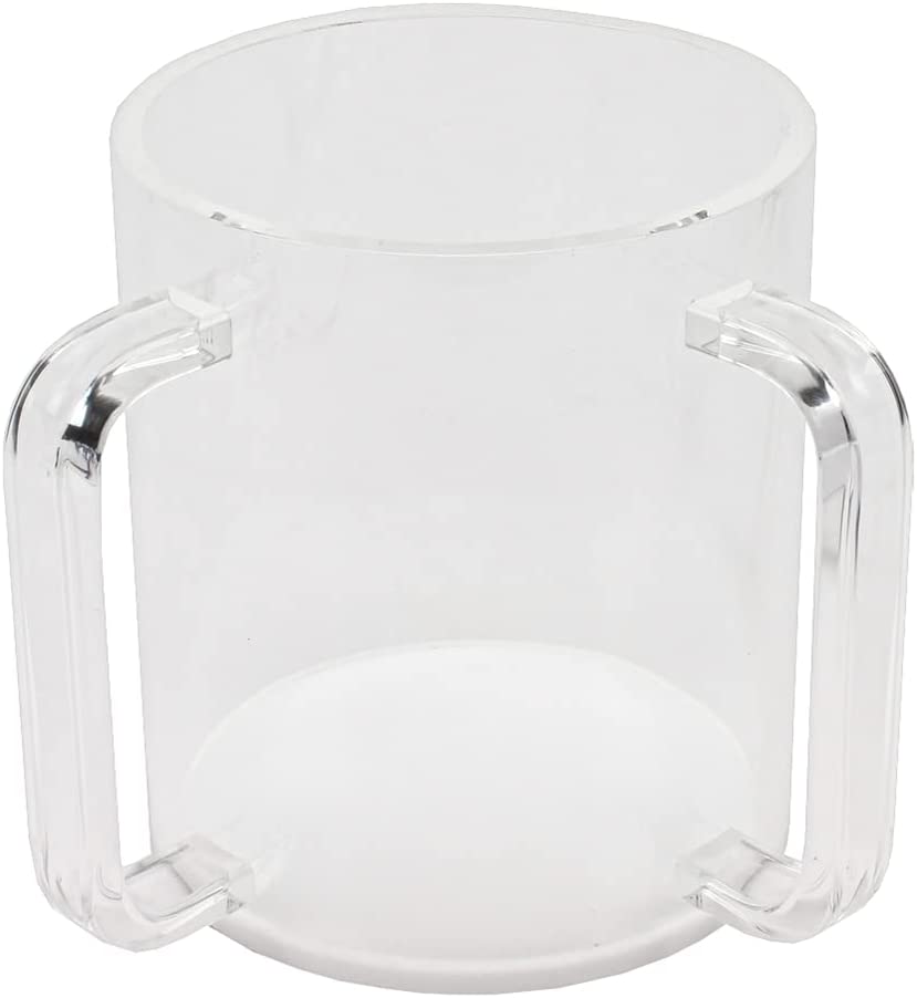 (D) Judaica Acrylic Wash Cup with 2 Handles (Clear)