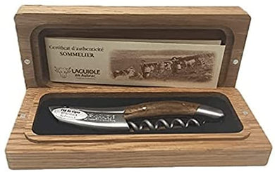 (D) Laguiole Sommelier Waiter's Corkscrew (Grapevine Wood Handle)