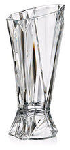 Bohemia Collection Decorative Crystal Flower Vase on a Stem Angles 15-in