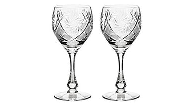 Set of 2 Vintage Crystal Classic Wine Goblets on a Stem 10 oz