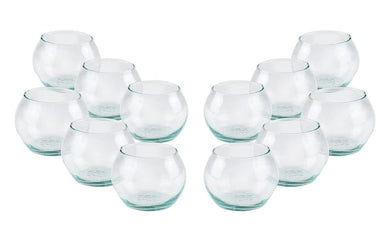 (D) Glass Candle Holder Small 12 Pc, Table Centerpiece, for Tea Lights, Votive Candles